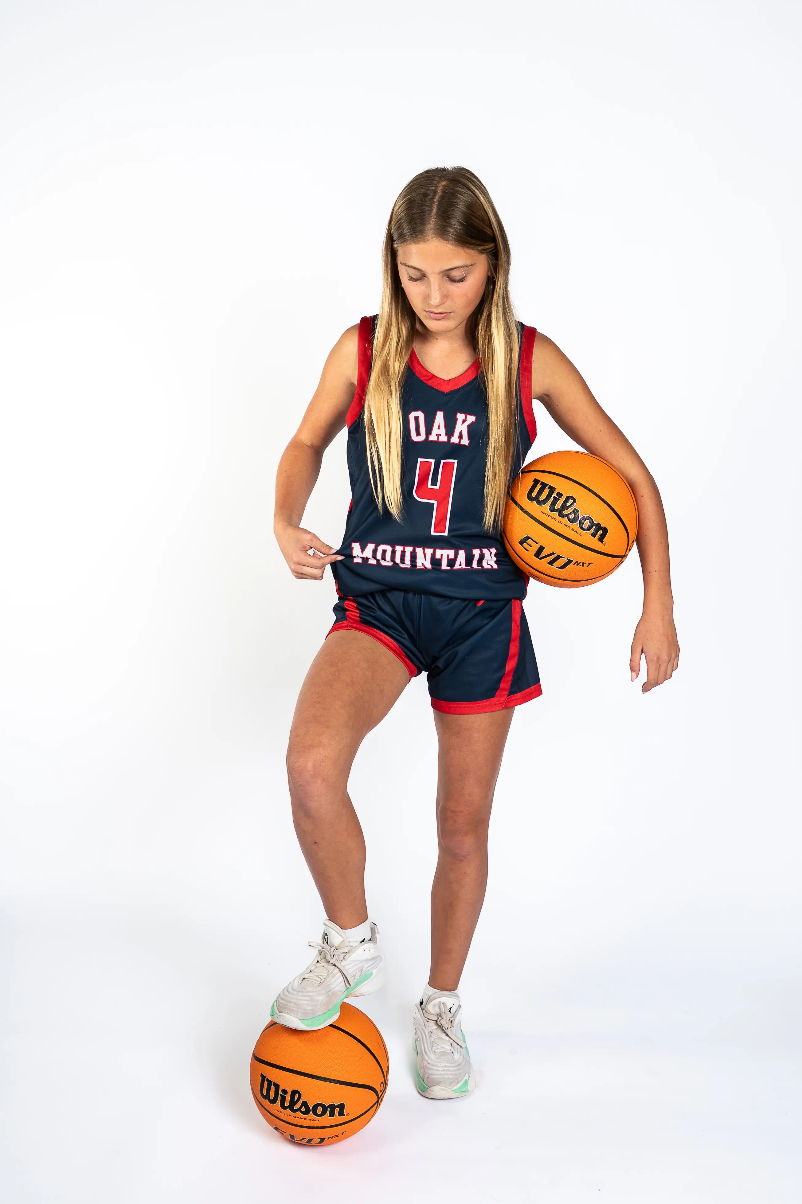 Oak Mountain basketball player, studio portrait
